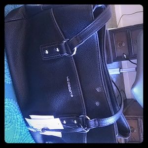 Liz Claiborne ladies black leather hangbag